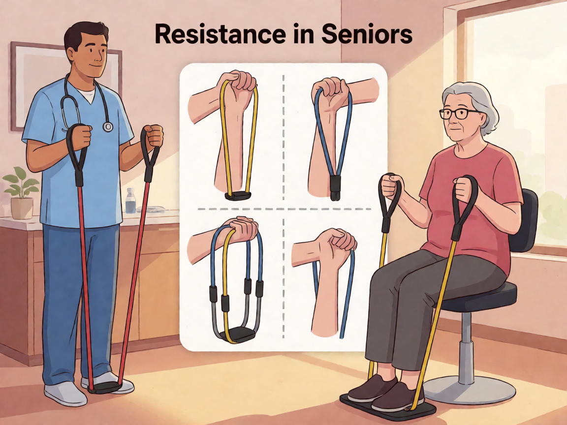 Senior health guide about Resistance Bands for - medical illustration