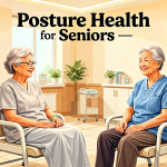 Senior health guide about Posture Health for - medical illustration