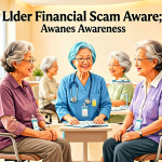Senior health guide about Elder Financial Scam - medical illustration