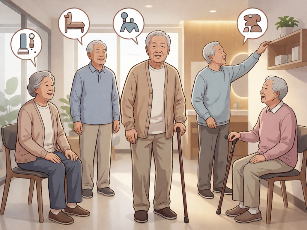 Senior health guide about Functional Exercise Routines - medical illustration