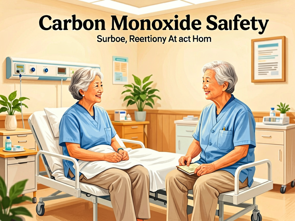 Senior health guide about Carbon Monoxide Safety - medical illustration