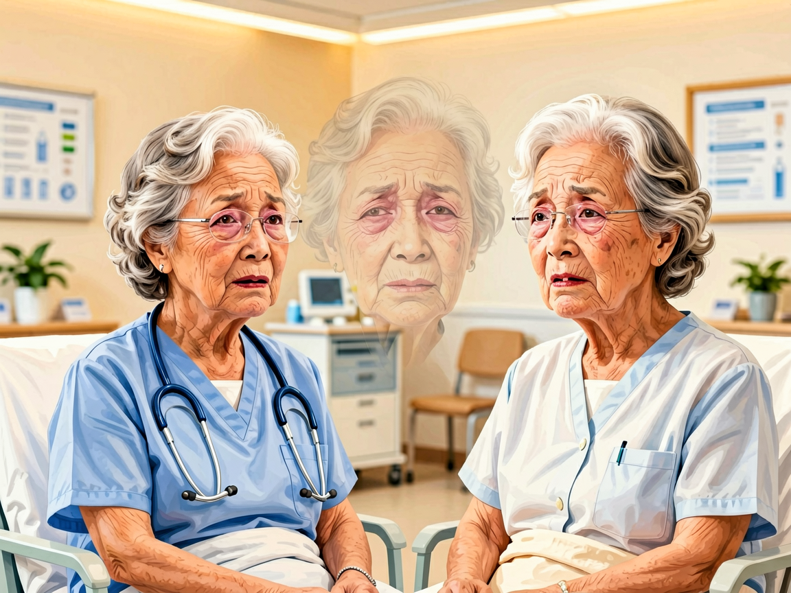 Senior health guide about Dry Eyes in - medical illustration
