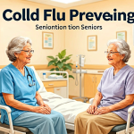 Senior health guide about Cold and Flu - medical illustration