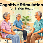 Senior health guide about Cognitive Stimulation for - medical illustration