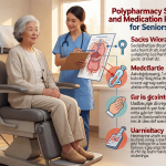 Senior health guide about Polypharmacy Safety and - medical illustration