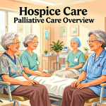 Senior health guide about Hospice Care and - medical illustration