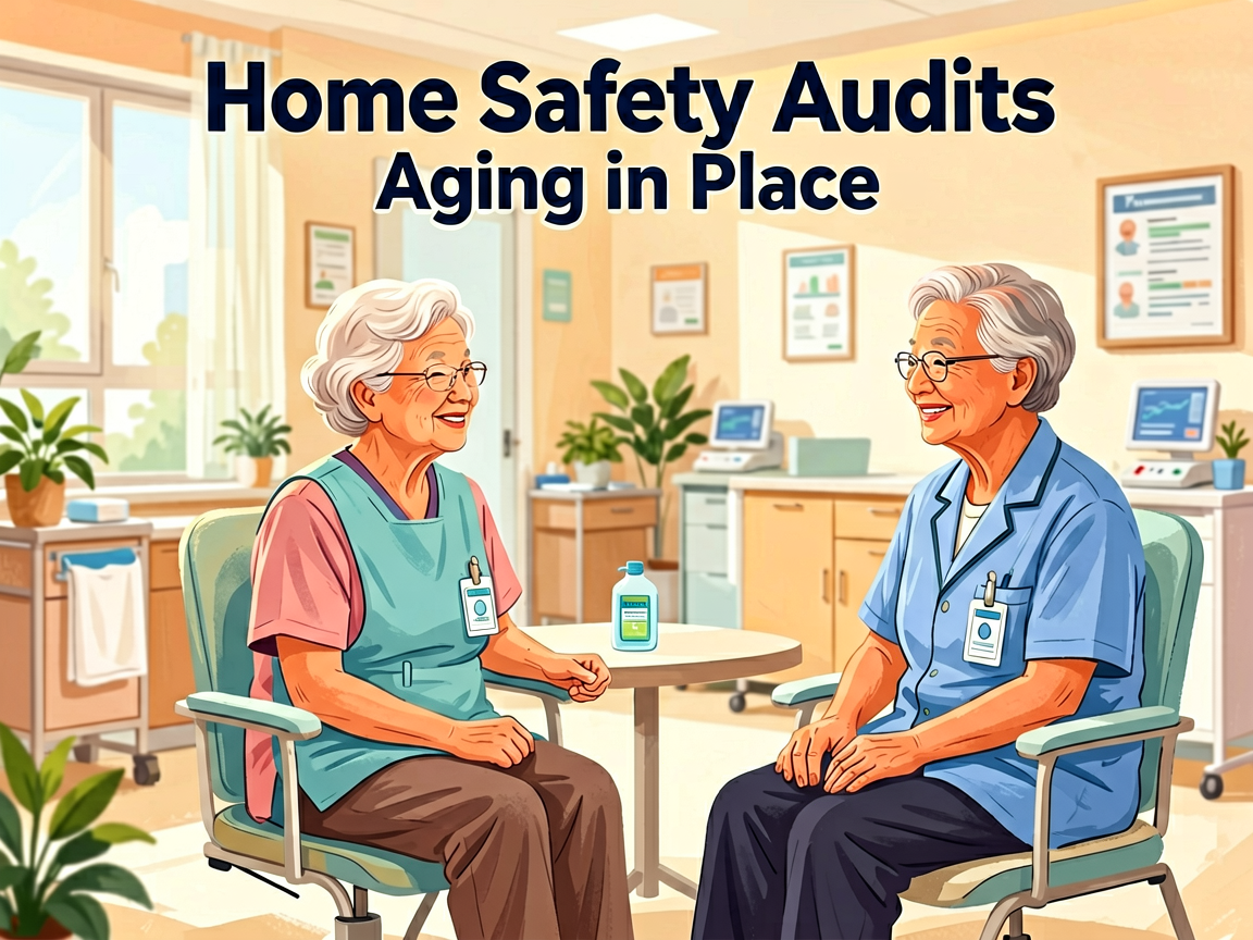 Senior health guide about Home Safety Audits - medical illustration