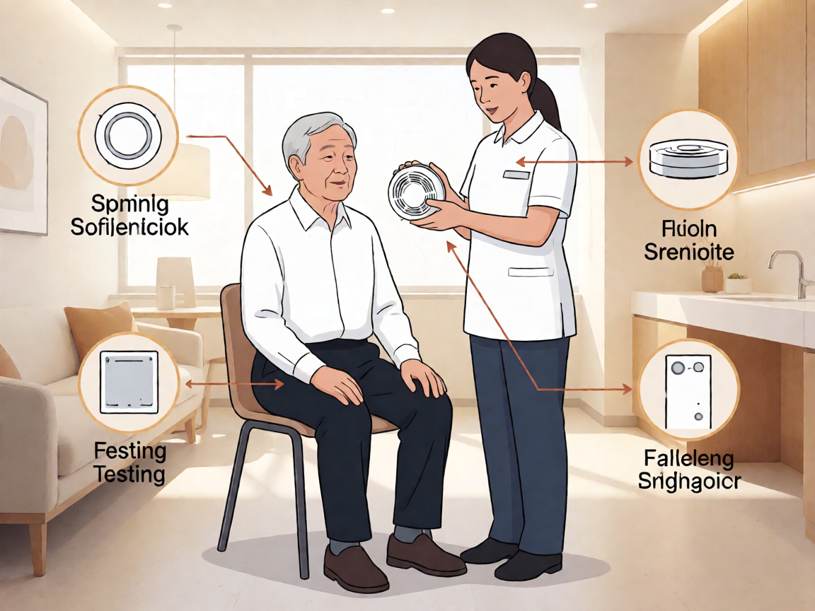 Senior health guide about Smoke Detector Testing - medical illustration