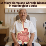 Senior health guide about Gut Microbiome and - medical illustration