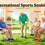 Senior health guide about Golf and Recreational - medical illustration