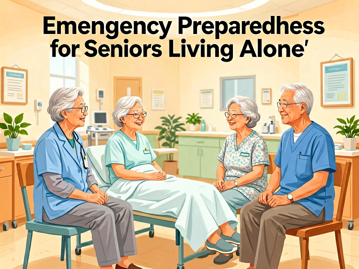 Senior health guide about Emergency Preparedness for - medical illustration