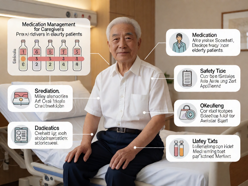 Senior health guide about Medication Management for - medical illustration