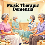 Senior health guide about Music Therapy for - medical illustration