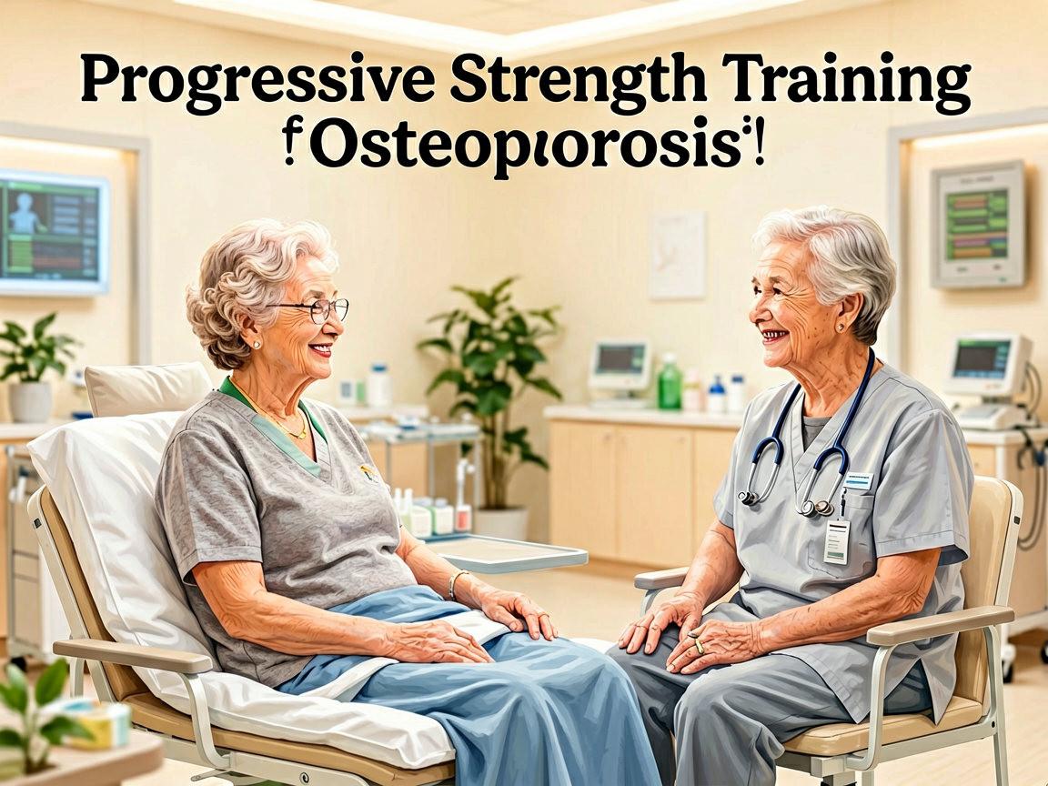 Senior health guide about Progressive Strength Training - medical illustration