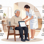 Senior health guide about Remote Patient Monitoring - medical illustration