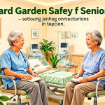 Senior health guide about Yard and Garden - medical illustration