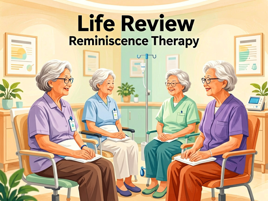 Senior health guide about Life Review and - medical illustration