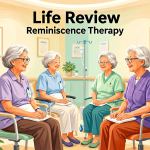 Senior health guide about Life Review and - medical illustration