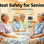 Senior health guide about Heat Safety for - medical illustration