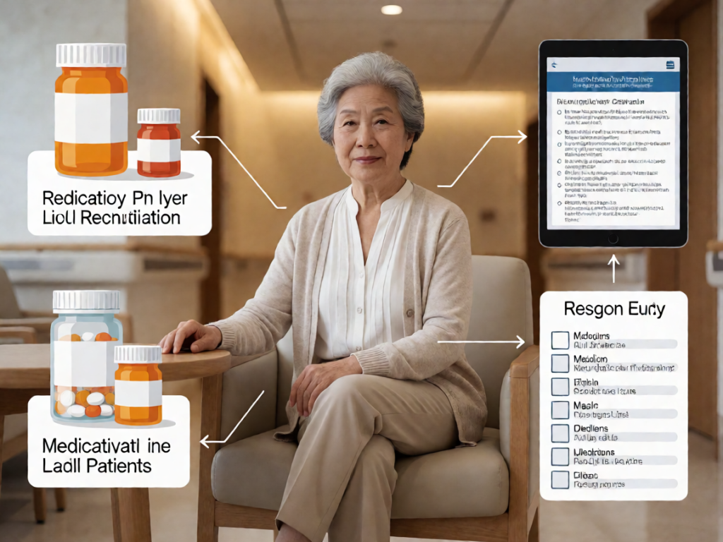 Senior health guide about Medication Reconciliation After - medical illustration