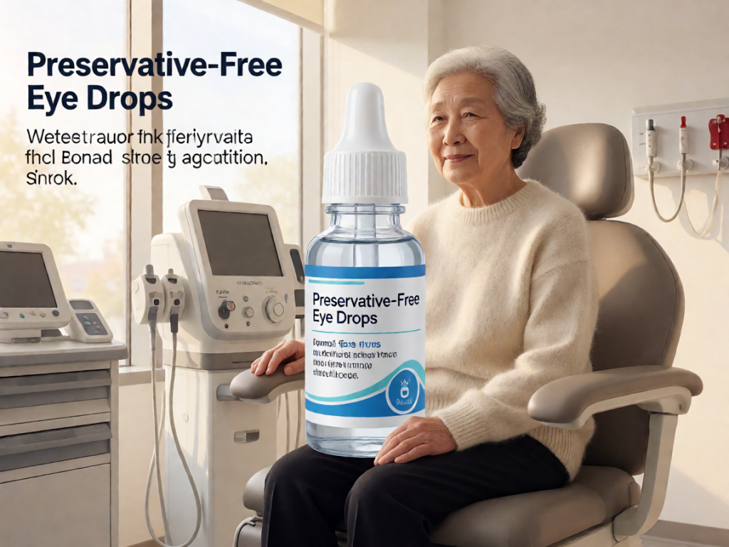 Senior health guide about Preservative-Free Eye Drops - medical illustration