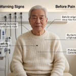 Senior health guide about Gout Flare Warning - medical illustration
