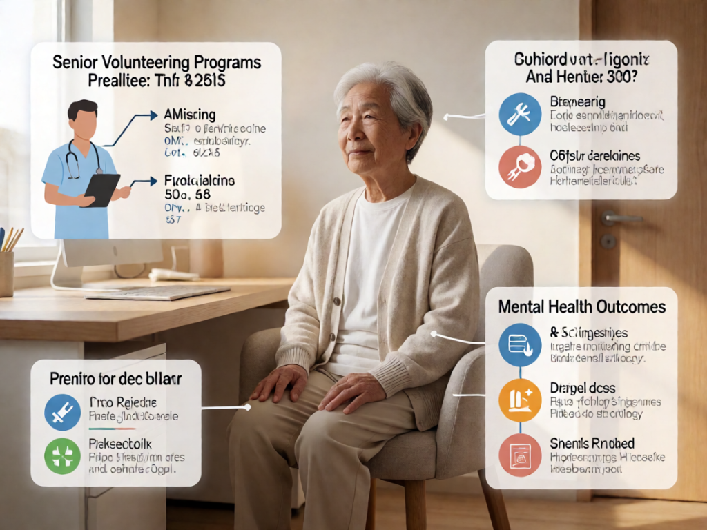 Senior health guide about Senior Volunteering Programs - medical illustration