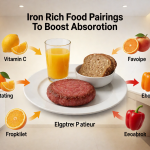 Senior health guide about Iron Rich Food - medical illustration