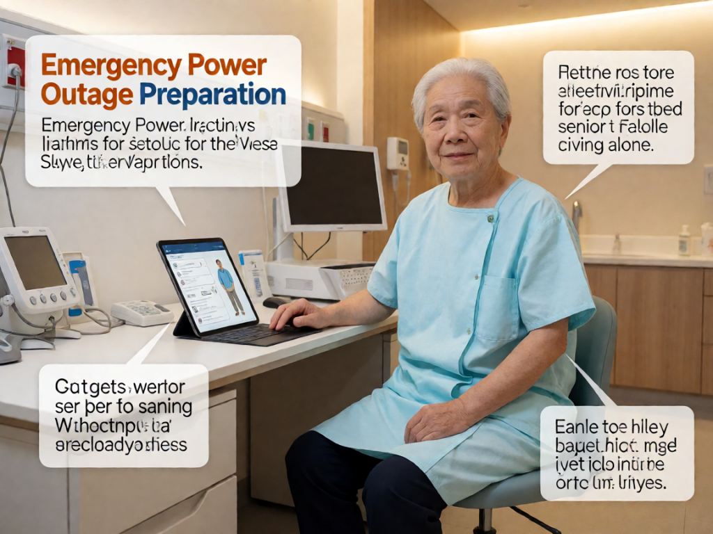 Senior health guide about Emergency Power Outage - medical illustration