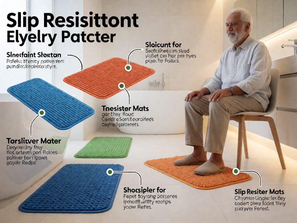 Senior health guide about Slip-Resistant Shower Mats - medical illustration