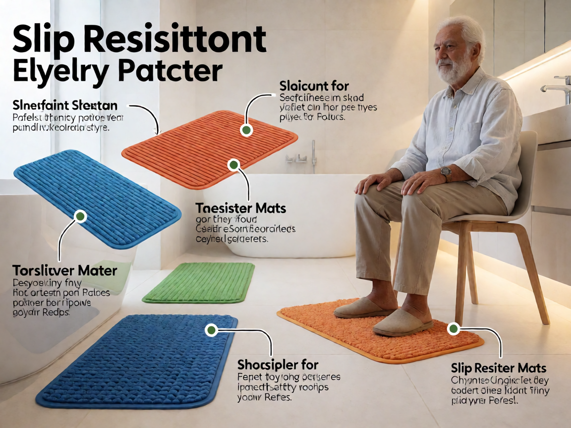Senior health guide about Slip-Resistant Shower Mats - medical illustration