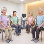 Senior health guide about Chair Yoga Flexibility - medical illustration