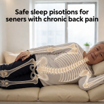 Senior health guide about Safe Sleep Positions - medical illustration