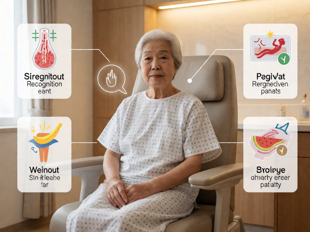 Senior health guide about Caregiver Burnout Recognition - medical illustration