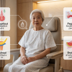 Senior health guide about Caregiver Burnout Recognition - medical illustration