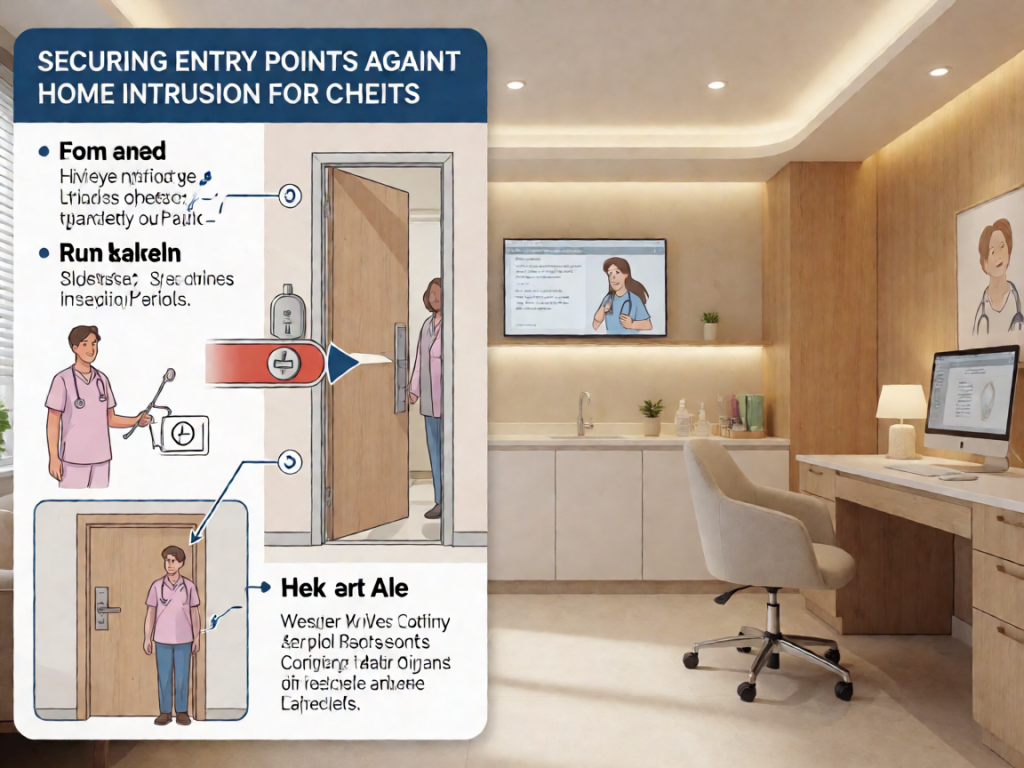 Senior health guide about Securing Entry Points - medical illustration