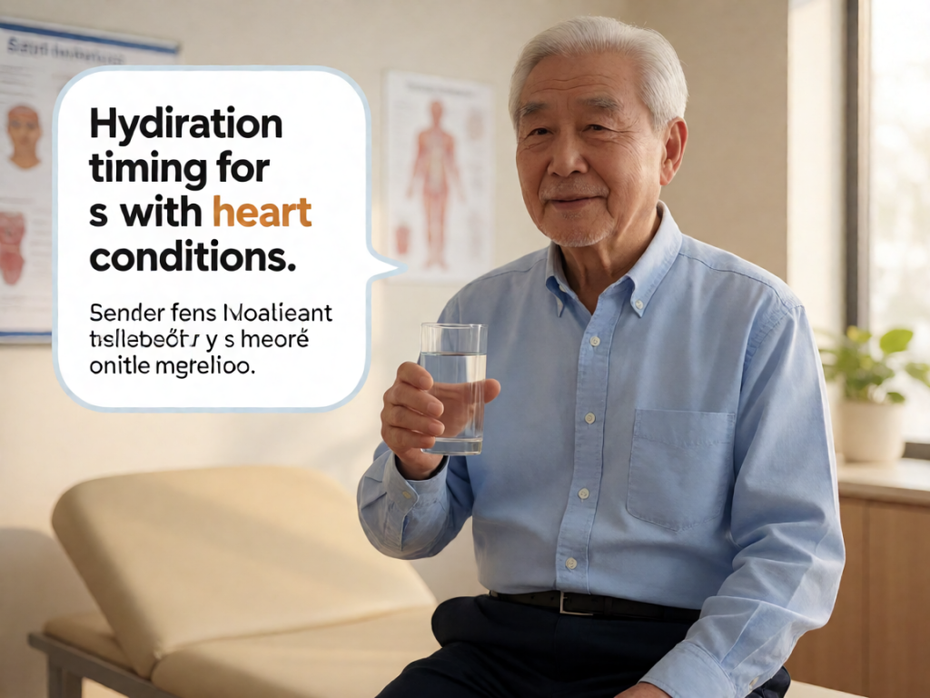 Senior health guide about Hydration Timing For - medical illustration