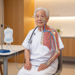 Senior health guide about Urinary Catheter Blockage - medical illustration