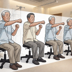 Senior health guide about Seated Boxing Punch - medical illustration