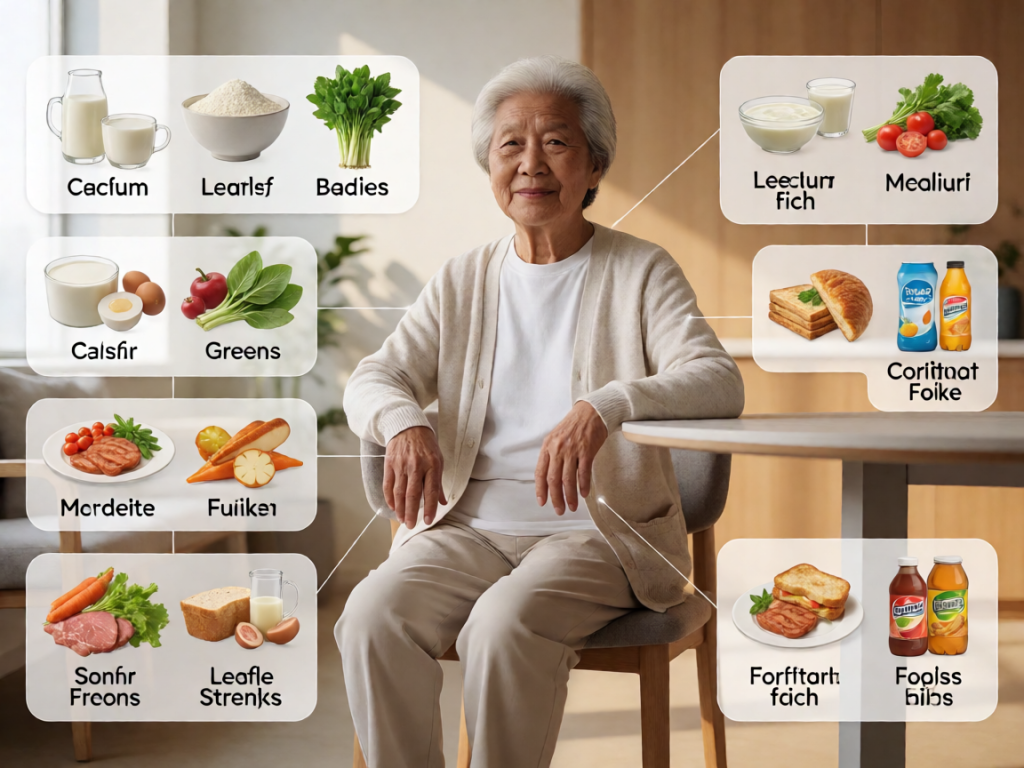 Senior health guide about Calcium Sources for - medical illustration