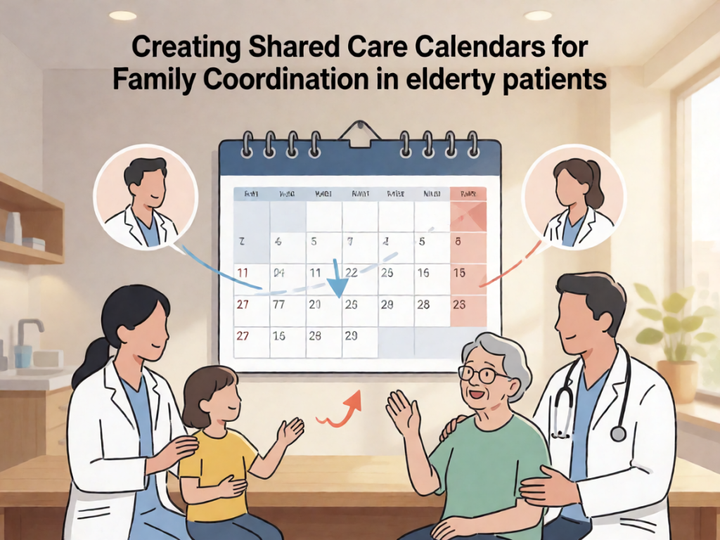 Senior health guide about Creating Shared Care - medical illustration