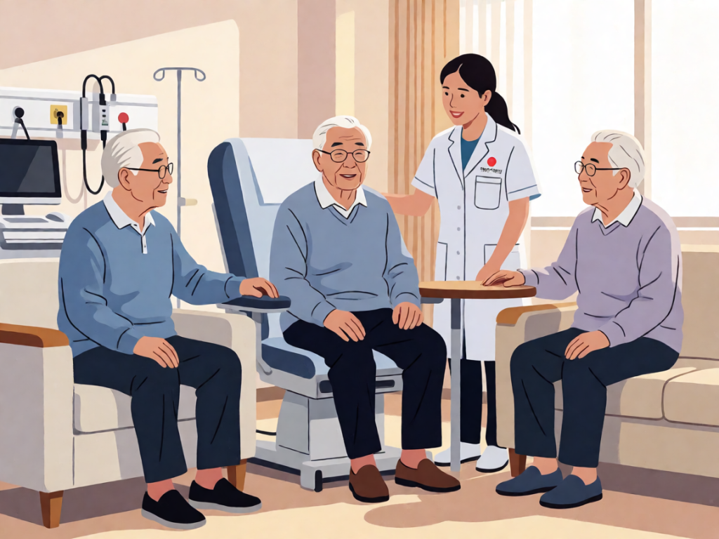 Senior health guide about Village Model Help - medical illustration