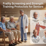 Senior health guide about Frailty Screening and - medical illustration