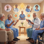 Senior health guide about Ikigai And Purpose - medical illustration