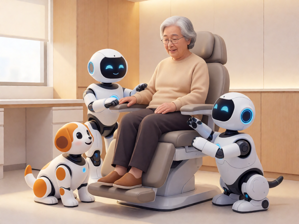 Senior health guide about Robotic Pets Supporting - medical illustration