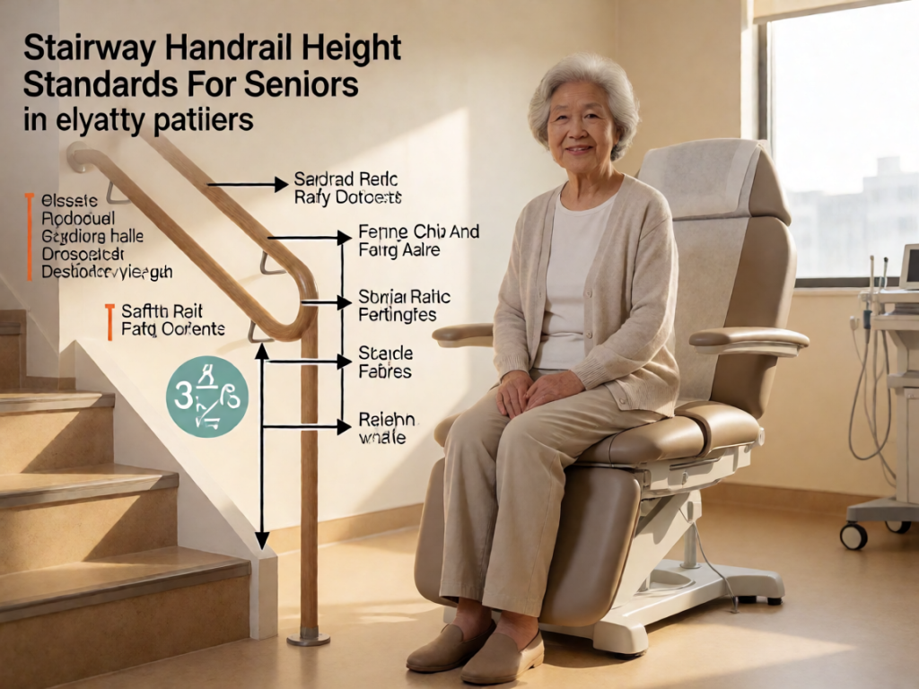 Senior health guide about Stairway Handrail Height - medical illustration