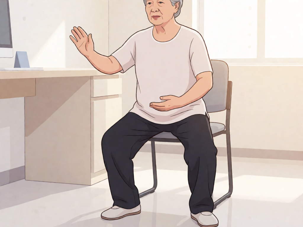 Senior health guide about Tai Chi for - medical illustration