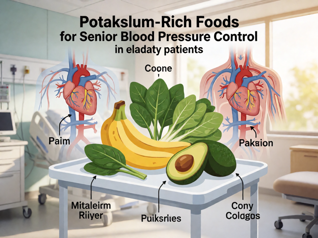Senior health guide about Potassium-Rich Foods for - medical illustration