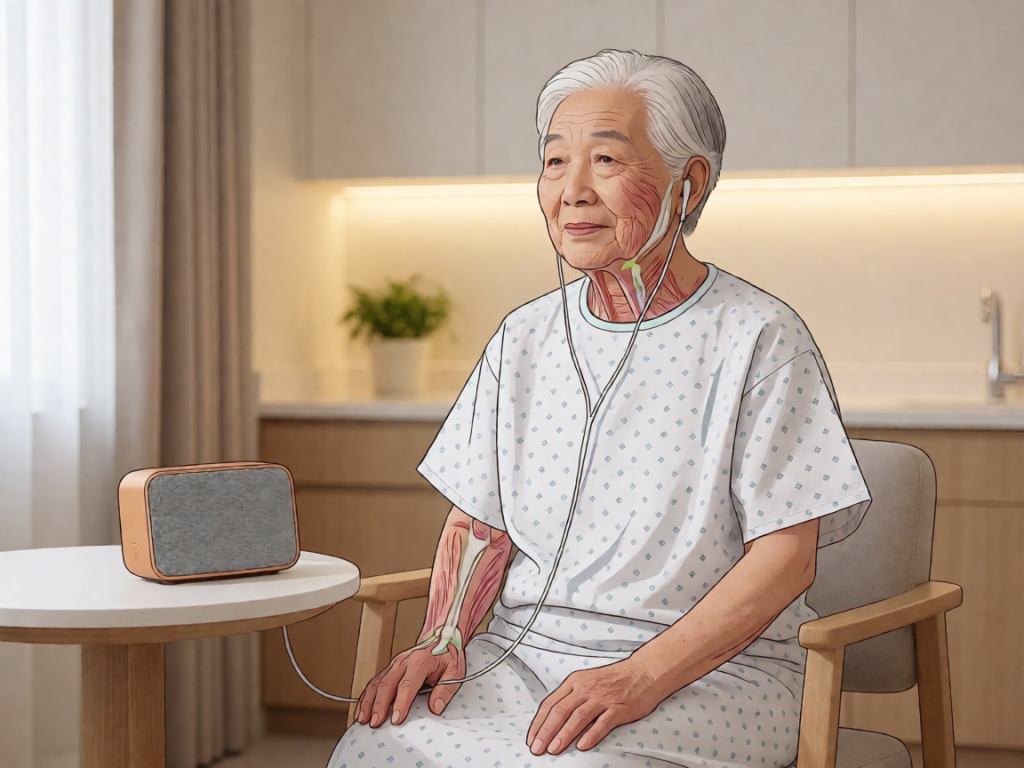 Senior health guide about Music Listening Strategies - medical illustration