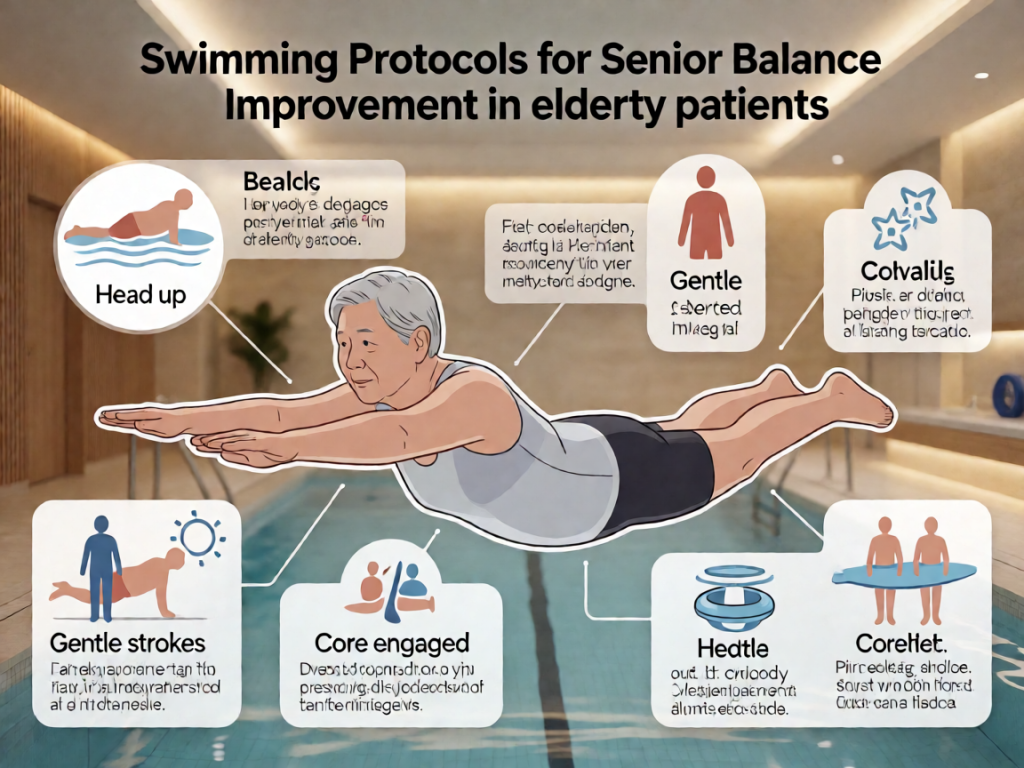 Senior health guide about Swimming Protocols for - medical illustration